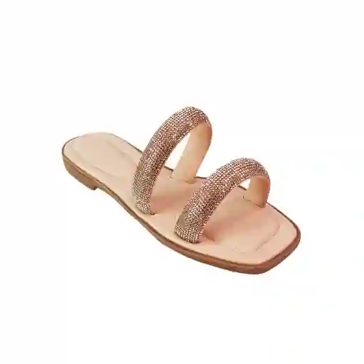 Calzado Zapato Casual Sandalia Plana Dama Karla Chacon Vivian Oro Rosa/35