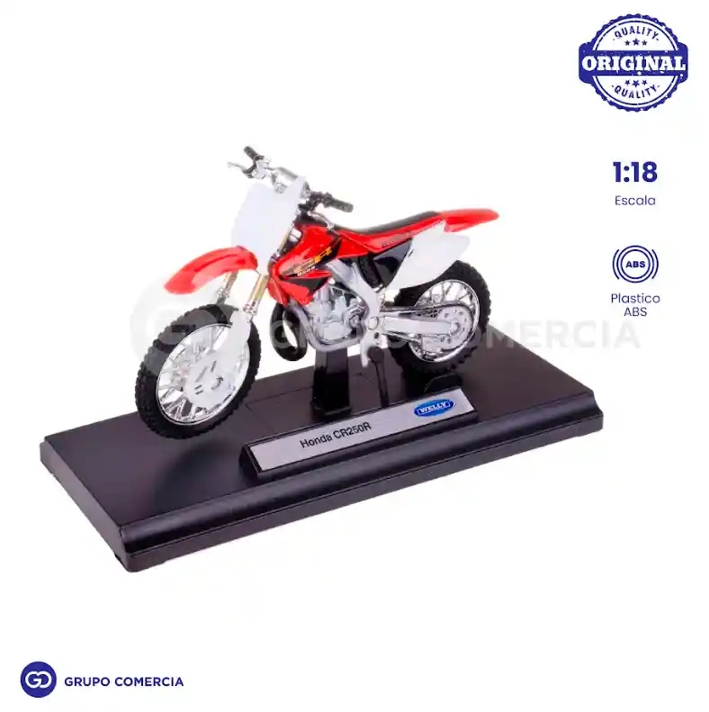 Moto Honda Cr250r Vehículo A Escala 1:18