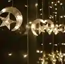 Guirnalda Extensión De Luces Navideñas Luna Estrella 3 Mts Dorada