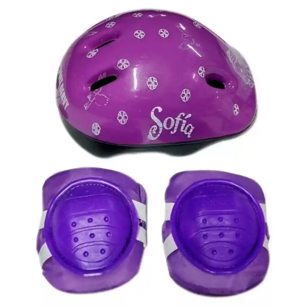 Patines 4 Ruedas Niños Ajustables Casco + Kit Protección Niña Aleatorio