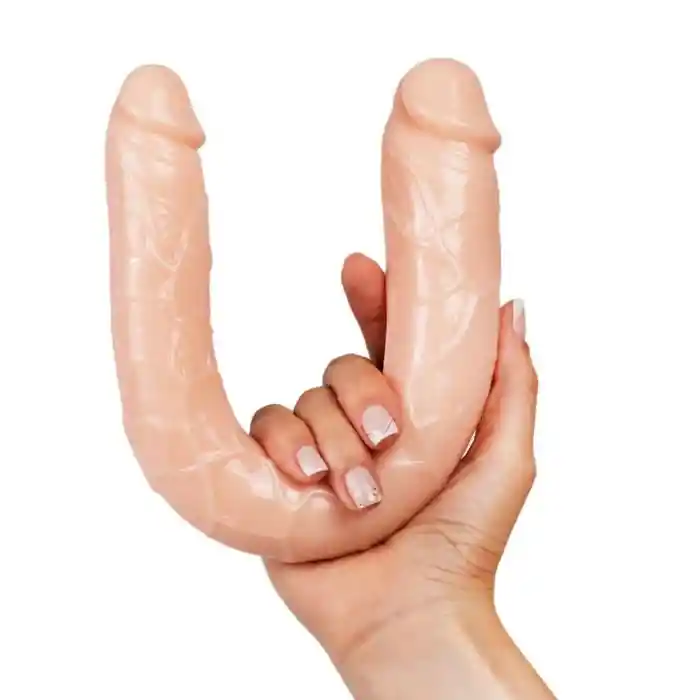 Dildo Pene Doble Penetración Consolador Niel 35.5 Cm Piel