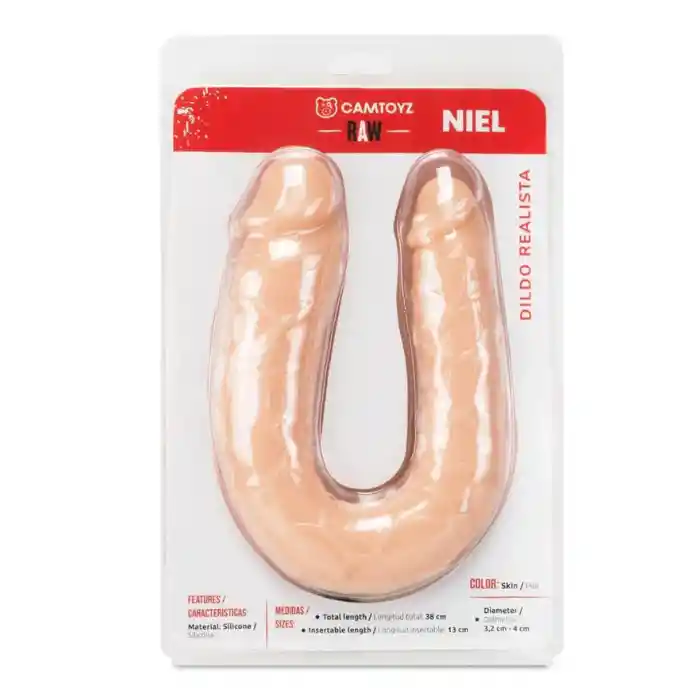 Dildo Pene Doble Penetración Consolador Niel 35.5 Cm Piel