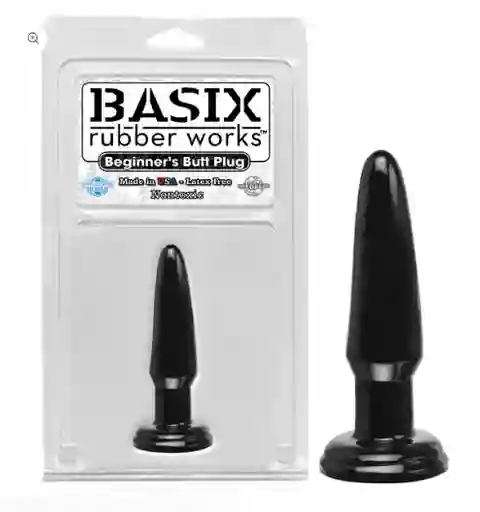 Tapón Anal Para Principiantes Basix Rubber Works - Tapón Anal Negro De 9,5 Cm