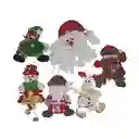 Set De Muñecos De Colgar Navideños X6 Decoración Para Árbol