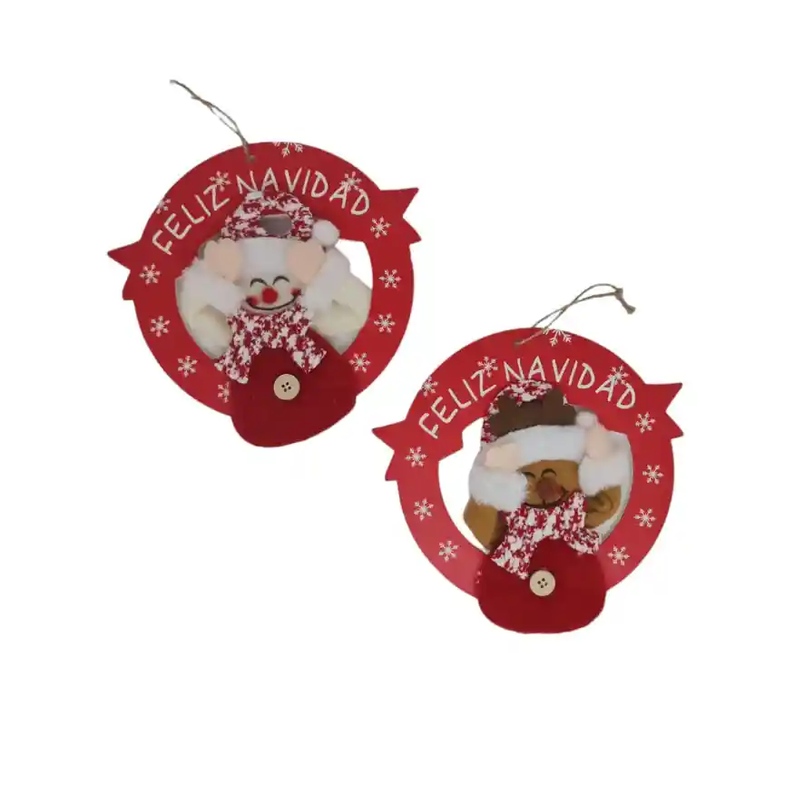 Set De Muñecos Navideños Para Colgar Feliz Navidad X6