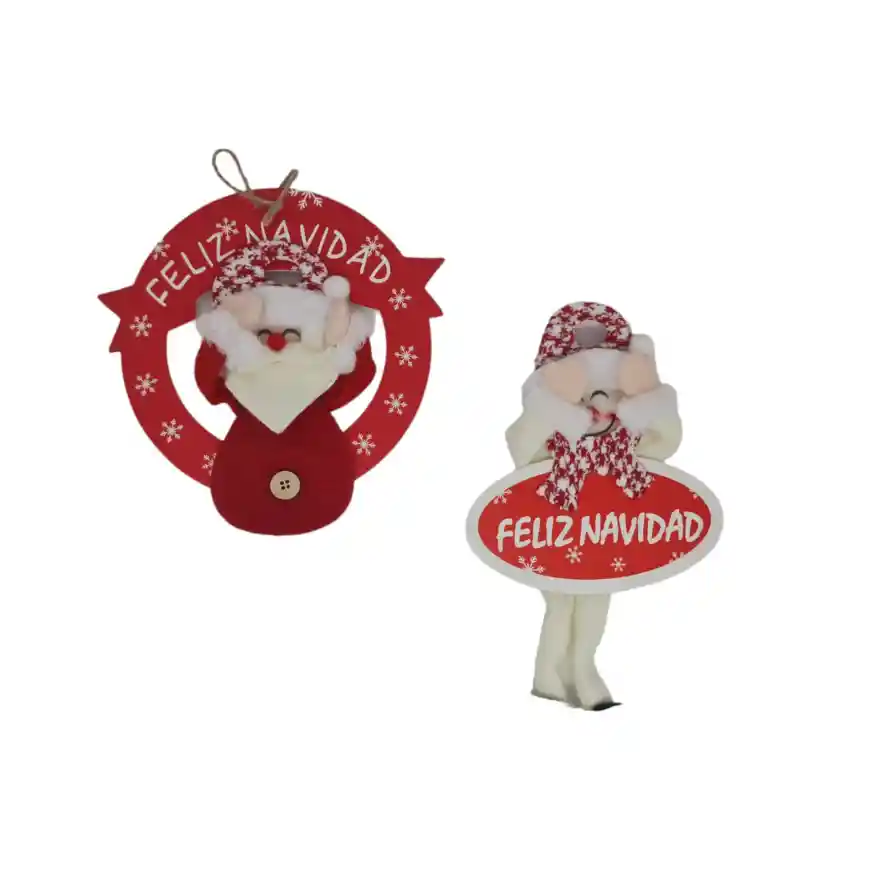 Set De Muñecos Navideños Para Colgar Feliz Navidad X6