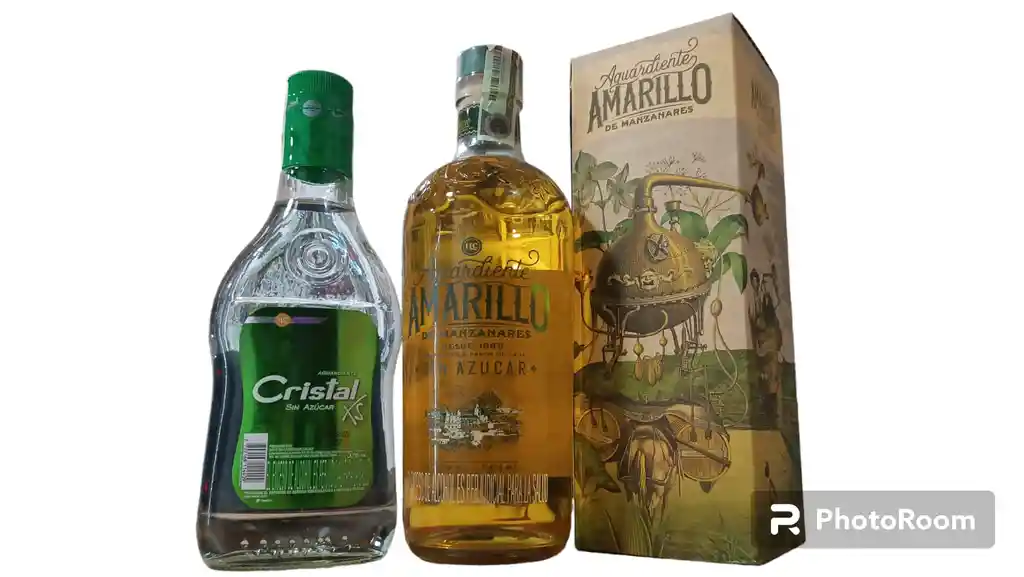 Aguardiente Amarillo 750ml + Aguardiente Cristal 375ml