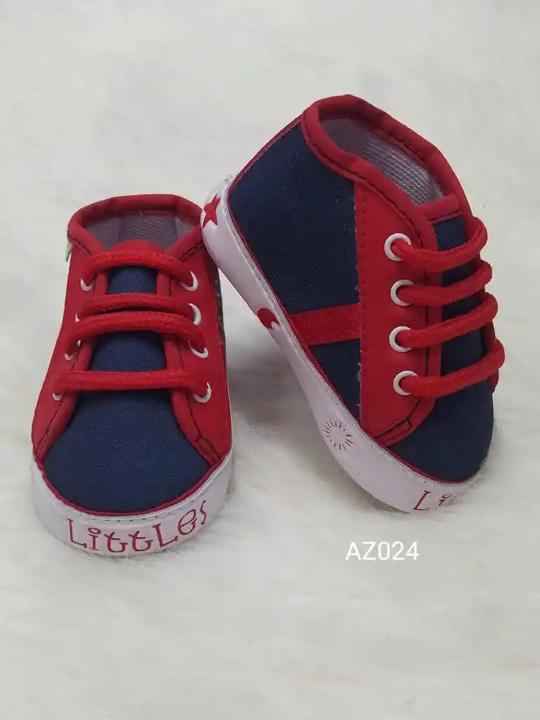 Zapato Azul Oscuro Y Rojo Niño Talla 18