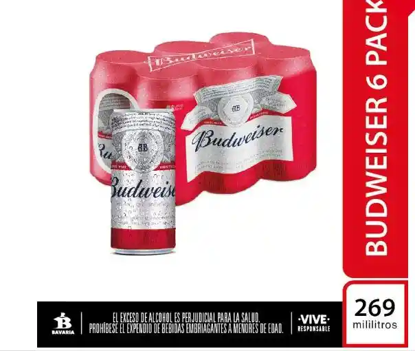 Six Pack Budweiser 269ml