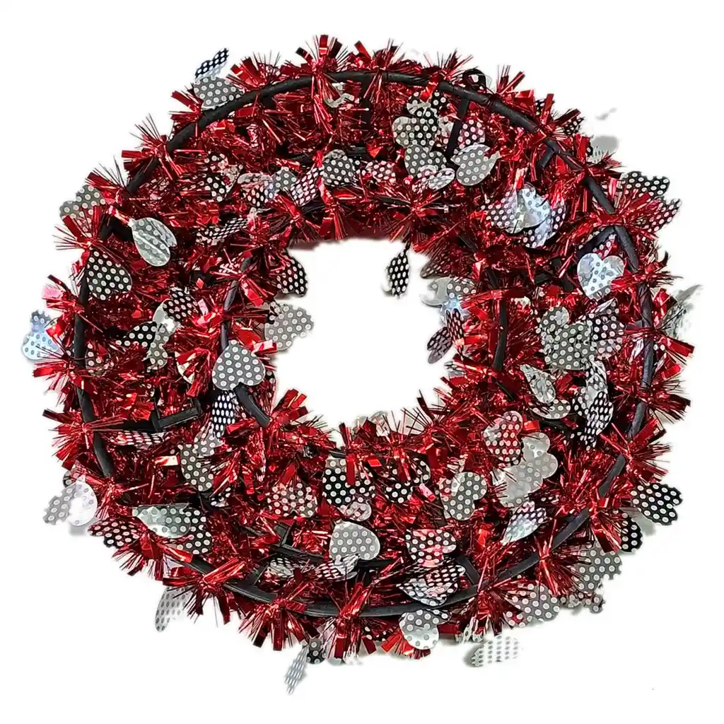 Corona Adviento Adorno 40cm Navidad Decorar Puerta Pared Rojo Brillante Aleatorio