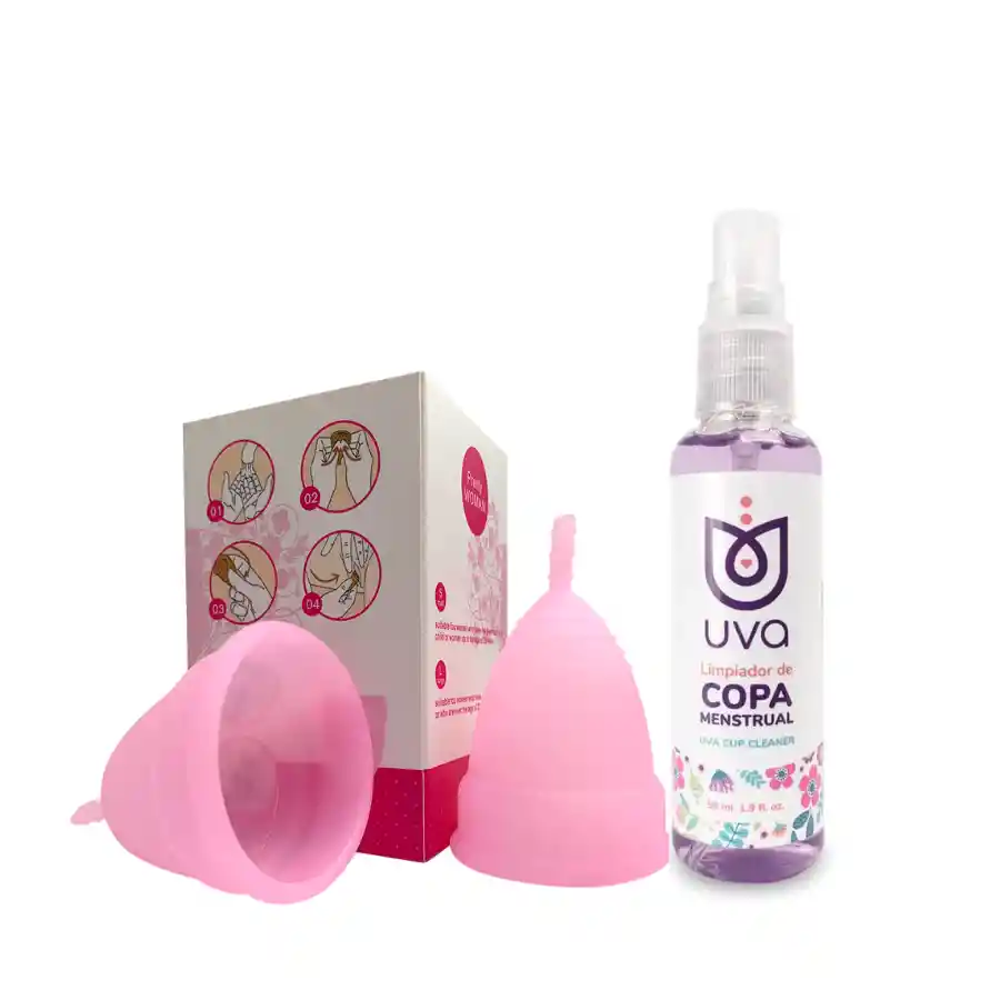 Kit Copa Menstrual Reutilizable Pretty Woman Tallas S + Limpiador De Copa Menstrual Uva 58 Ml