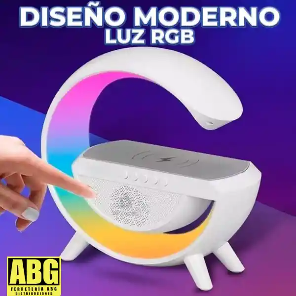 Parlante Lampara Con Altavoz Bluetooth Inteligente, Carga Inalámbrica, Luz Rgb.