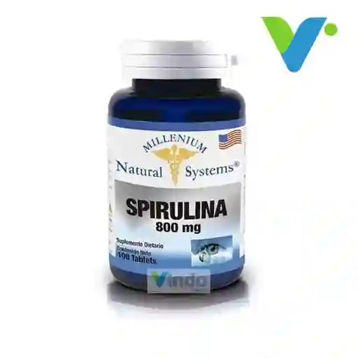 Spirulina 800 Mg 100 Tabletas Natural Systems Millenium Espirulina