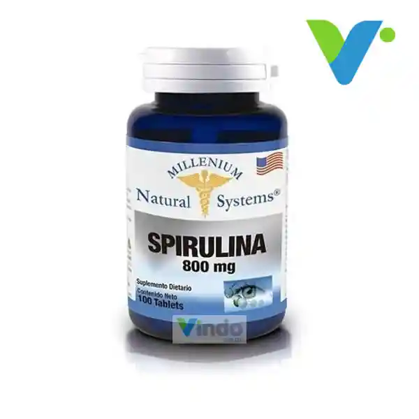 Spirulina 800 Mg 100 Tabletas Natural Systems Millenium Espirulina