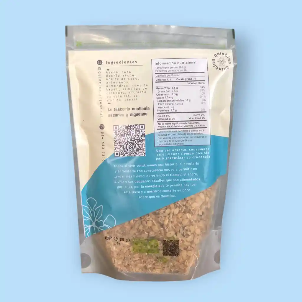 Granola Con Arandanos Y Vainilla 300g Quintina