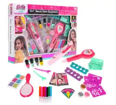 Kit De Belleza Para Niñas 3 En 1 (uñas - Cabello - Tatto)