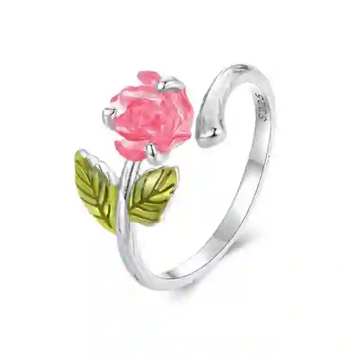 Anillo Ajustable Para Mujer Rosa Cambia Color En Plata 925