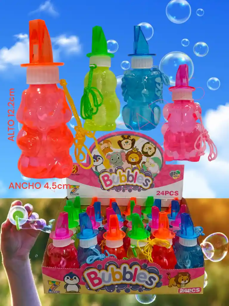 Burbujeros Animal Con Pito Para Fiestas