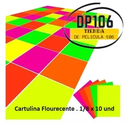 Cartulina Calipso / Fluorecente 1/8 X 10 Und Neon