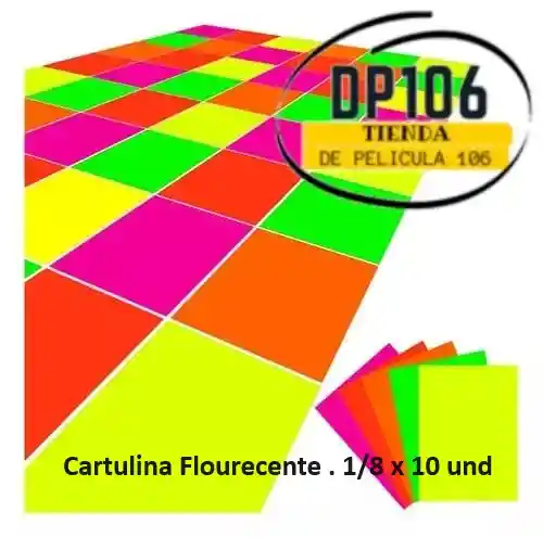 Cartulina Fluorecente 1/8 X 10 Und Neon