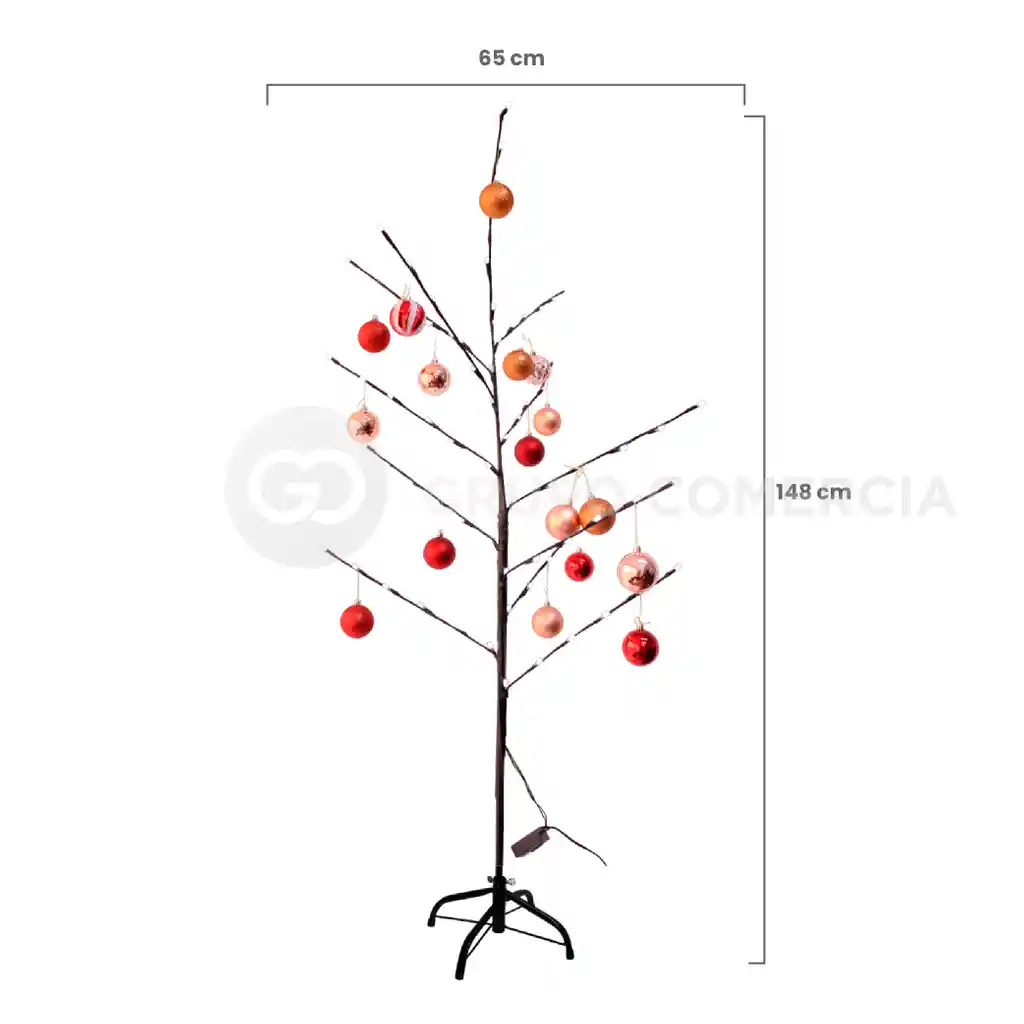 Árbol De Navidad Chamizo Luz Led Secuencial 148 Cm