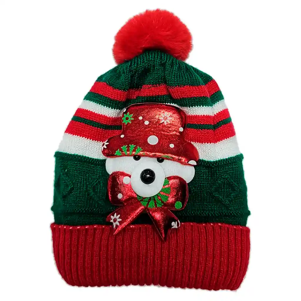 Combo X2 Gorro Pompón + Bufanda Navidad Frio Niño Bebés