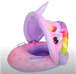 Flotador Inflable Para Bebe Con Techo Unicornio 70cm