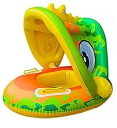 Flotador Inflable Para Bebe Con Techo Dinosaurio 70cm