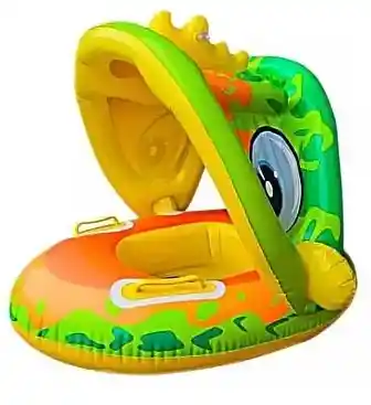 Flotador Inflable Para Bebe Con Techo Dinosaurio 70cm