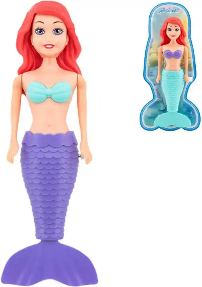 Muñeca Sirena Mediana En Carton