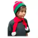 Combo X2 Gorro Pompón + Bufanda Navidad Frio Niño Bebés