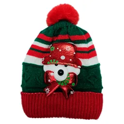 Gorro Pompón Navidad Diseños Luces Térmico Frío Bebés Niños (1 Pompon Diseño Aleatorio)