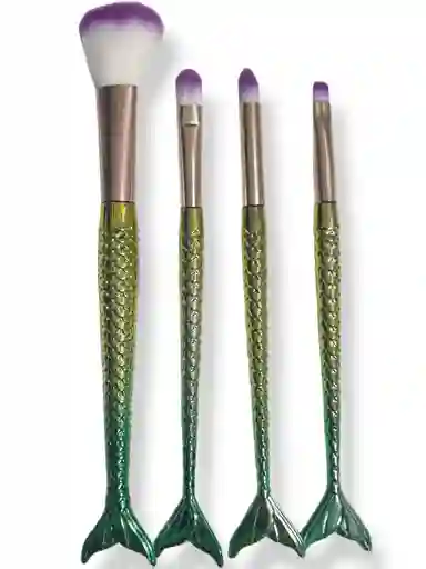 Kit De Brochas Morado X 4 Cola Sirena Degrade