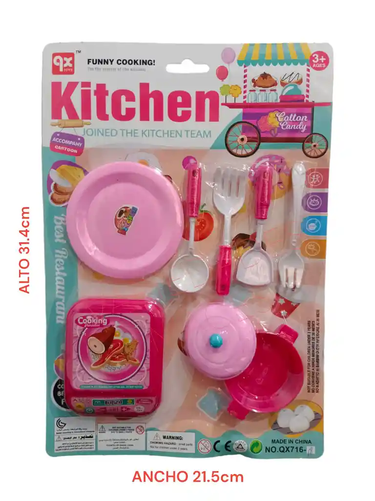 Set De Cocina Infantil Con Tabla Picadora