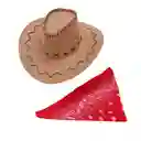 Sombrero Vaquero Beige Con Pañoleta