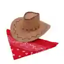 Sombrero Vaquero Beige Con Pañoleta