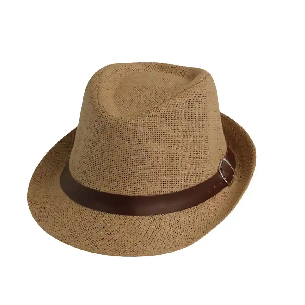 Sombrero Fedora Tejido Marron Para Niño Con Gafas