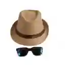 Sombrero Fedora Tejido Marron Para Niño Con Gafas