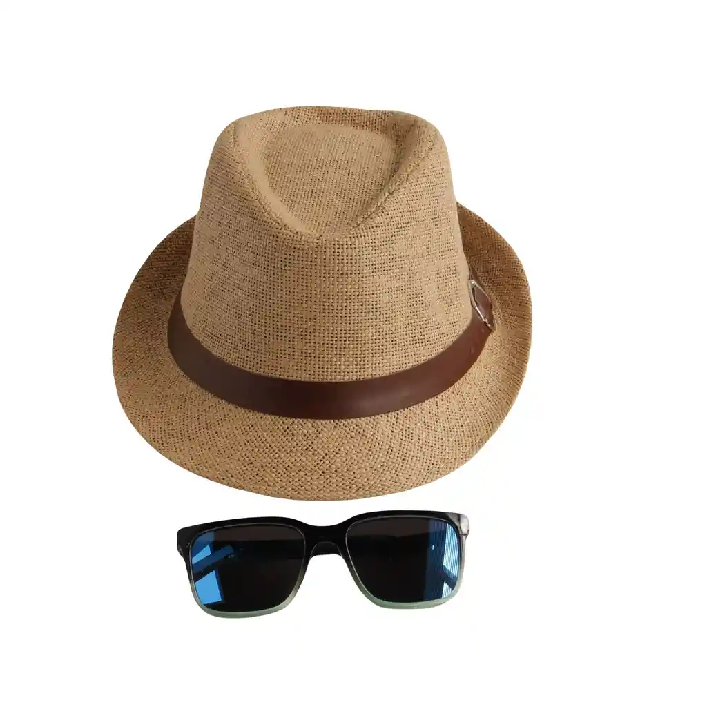 Sombrero Fedora Tejido Marron Para Niño Con Gafas