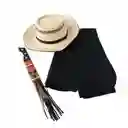 Sombrero Ruana Y Machete Para Niño Bailes Típicos Negro 3 - 5 Años