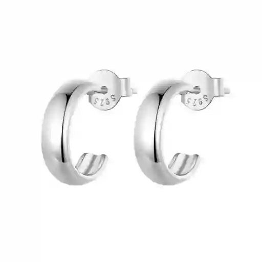 Aretes Aros Chunky Para Mujer Fabricados En Plata 925