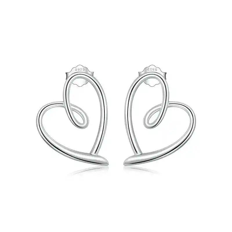 Aretes Topos Corazón Amor Para Mujer Fabricados En Plata 925