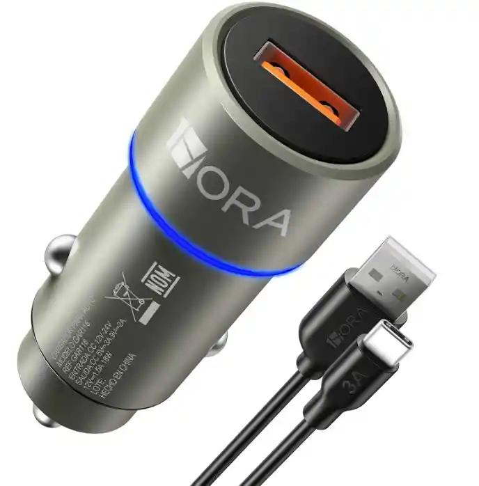 Cargador Para Auto Carga Rápida Qc 3.0 Usb A Tipo C