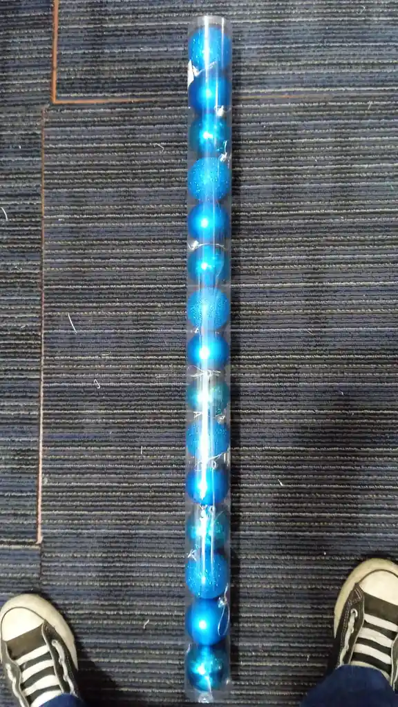 15 Bolas De Navidad Azul En Tubo De 6cm (en El Tubo Vienen Escarchadas, Opacas Y Brillantes).