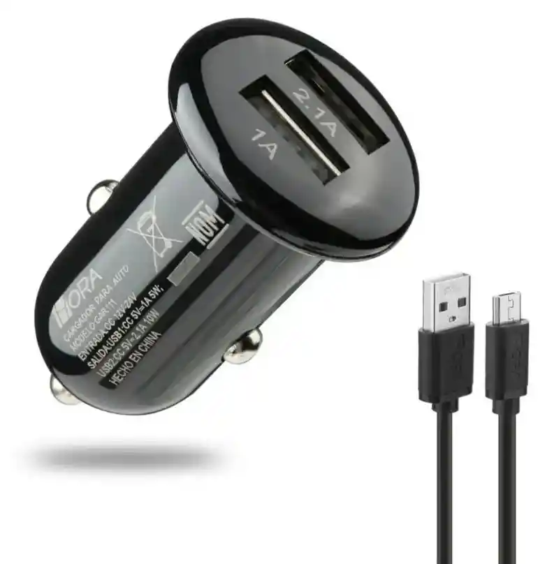 Cargador Para Auto Dual Cable Usb A Tipo V8