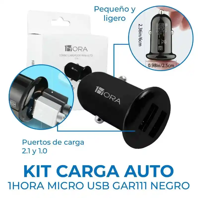 Cargador Para Auto Dual Cable Usb A Tipo V8