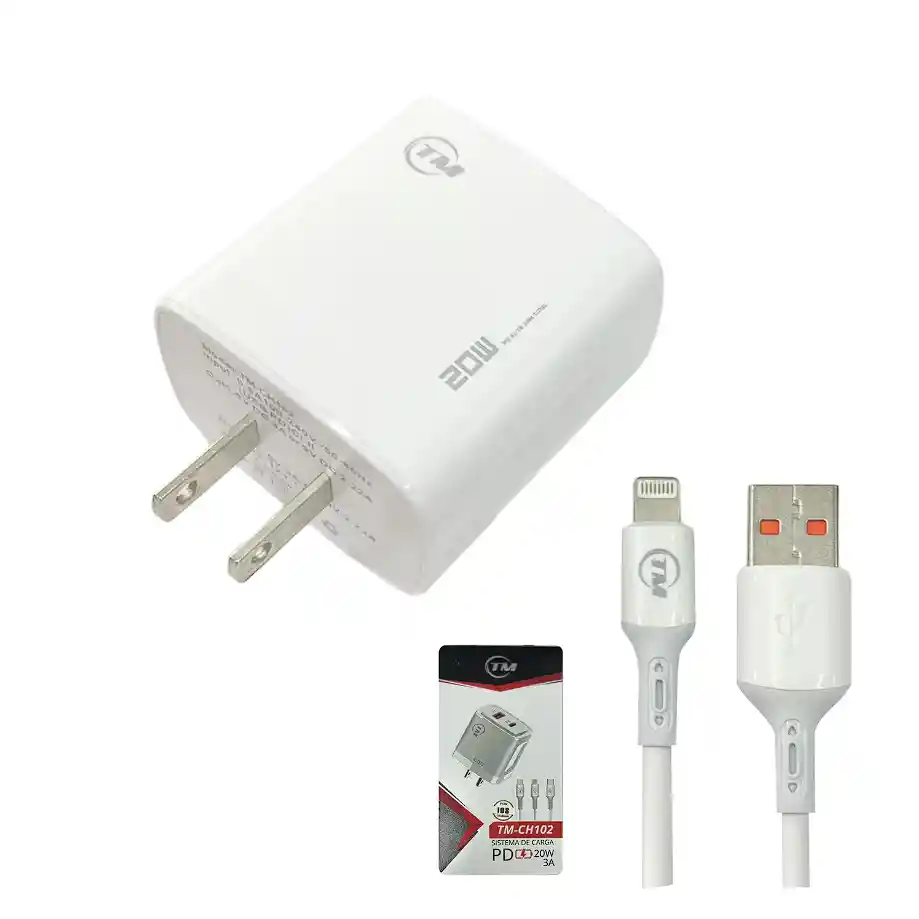 Cargador Para Iphone 20w Doble Puerto Original Tm