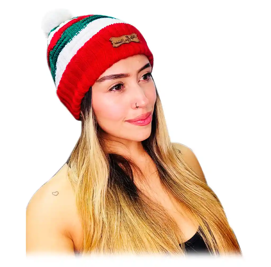 Gorro Lana Navidad Térmico Hombre Mujer Y Niños Pompón