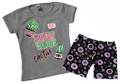 Conjunto Para Niñas De 6-8 Años Atlético Multiusos (short Mas Camiseta)