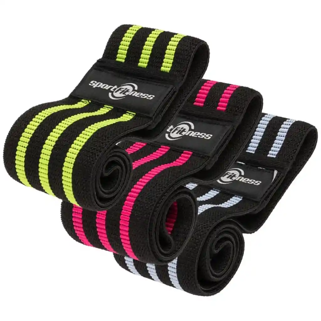 Kit Bandas Elásticas Tela Resistance Bands Ultra Fuertes X3 - Sportfitness